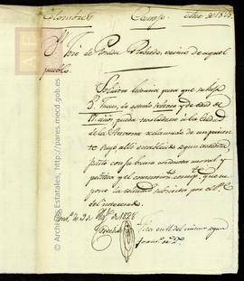 Posada, Juan - Licencia de embarque isla de Cuba
