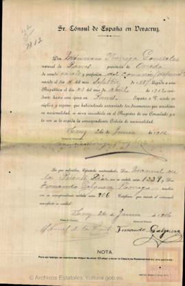 Noriega González, Mauricio - Cédula de nacionalidad