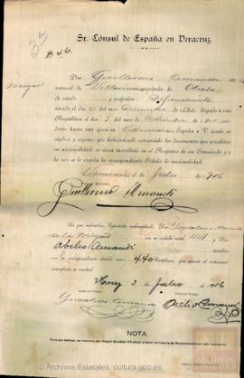 Amandi Miyar, Guillermo - Cédula de nacionalidad