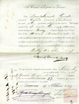 Fernández González, Manuel - Cédula de nacionalidad