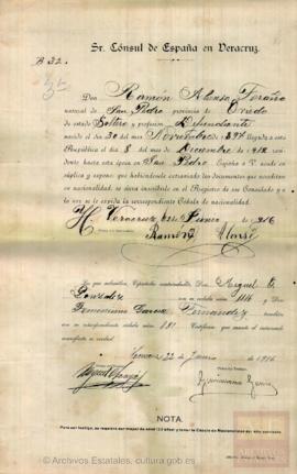 Alonso Toraño, Ramón - Cédula de nacionalidad