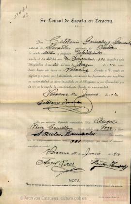 González González, Celedonio - Cédula de nacionalidad
