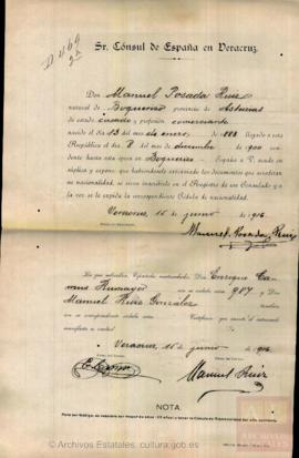 Posada Ruiz, Manuel - Cédula de nacionalidad