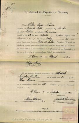 Ruiz Pardo, Pedro - Cédula de nacionalidad