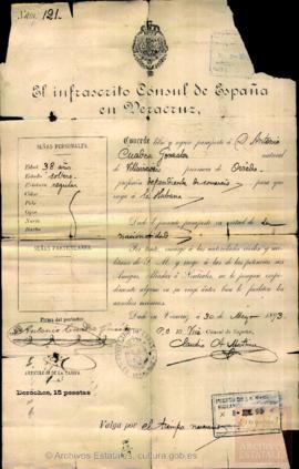 Cuadra González, Antonio - Pasaporte