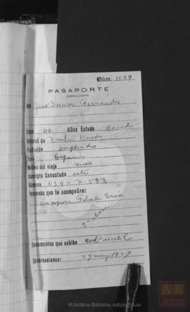 Suárez Fernández, José - Pasaporte
