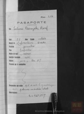 González Rosal, Lotario - Pasaporte