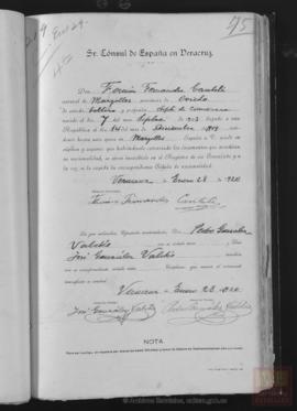 Fernández Canteli, Fermín - Cédula de nacionalidad