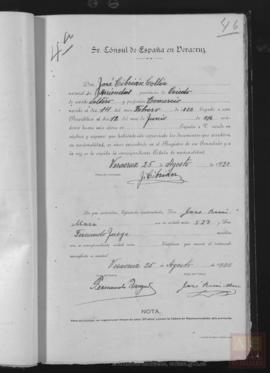 Cibrián Collía, José - Cédula de nacionalidad