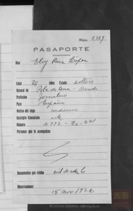 Ruiz López, Eloy - Pasaporte