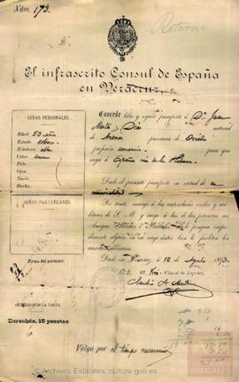 Mestas Díaz, Juan - Pasaporte