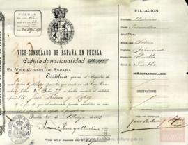 Riloba López, José - Cédula de nacionalidad