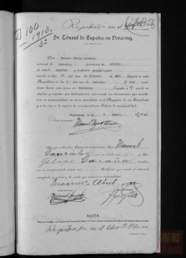 Viejo Alvarez, Manuel- Cédula de nacionalidad