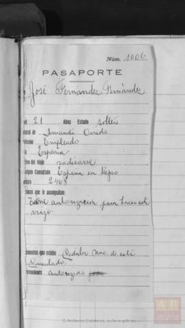Fernández Fernández, José - Pasaporte