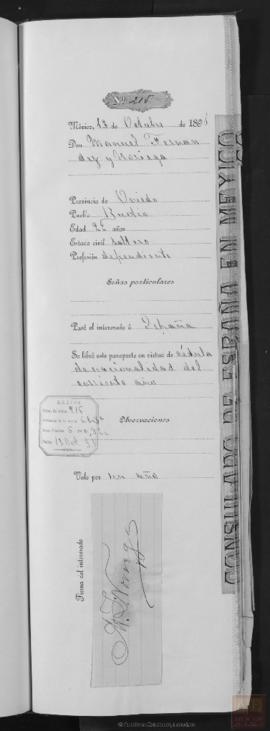 Manuel Fernández Noriega. Pasaporte