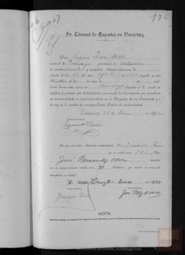 Roiz Díaz, Eugenio - Cédula de nacionalidad