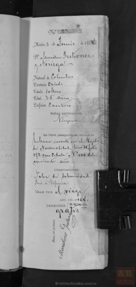 Marcelino Gutiérrez Noriega. Pasaporte
