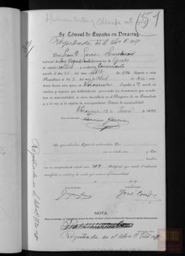 García Somohano, Francisco- Cédula de nacionalidad