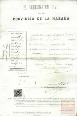Fernández San Julián, José - Pasaporte