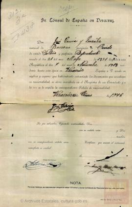 García González, Jose - Cédula de nacionalidad
