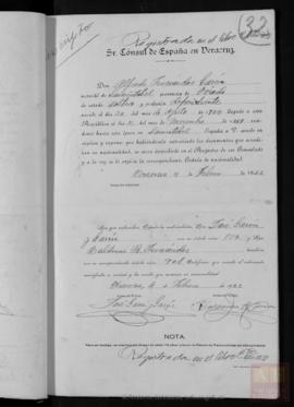 Fernández García, Alfredo - Cédula de nacionalidad