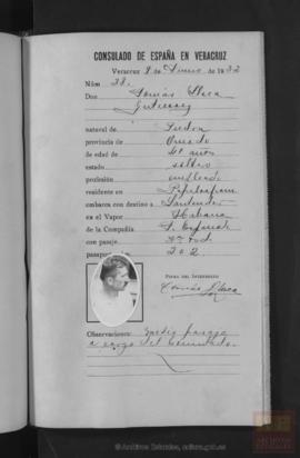 Llaca Gutiérrez, Tomás - Pasaporte